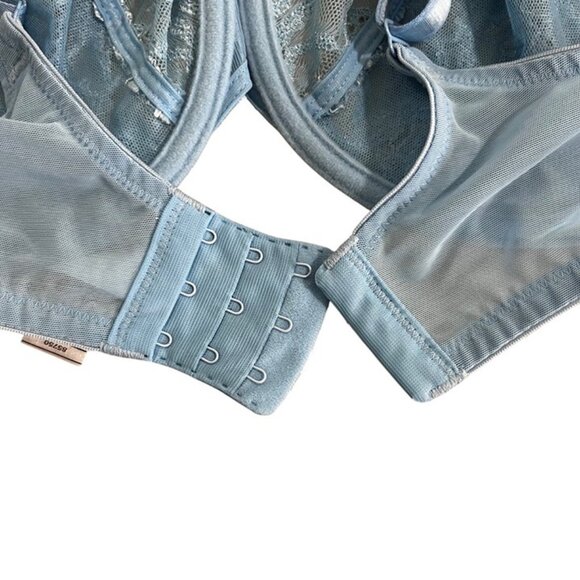 Wacoal Bra 36DD light blue lace not padded lightly lined cups - Picture 4 of 8